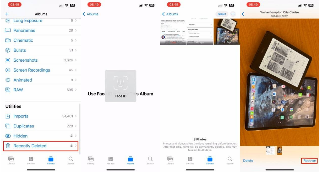 漠河苹果14维修分享 iPhone14 上恢复已删除的照片 