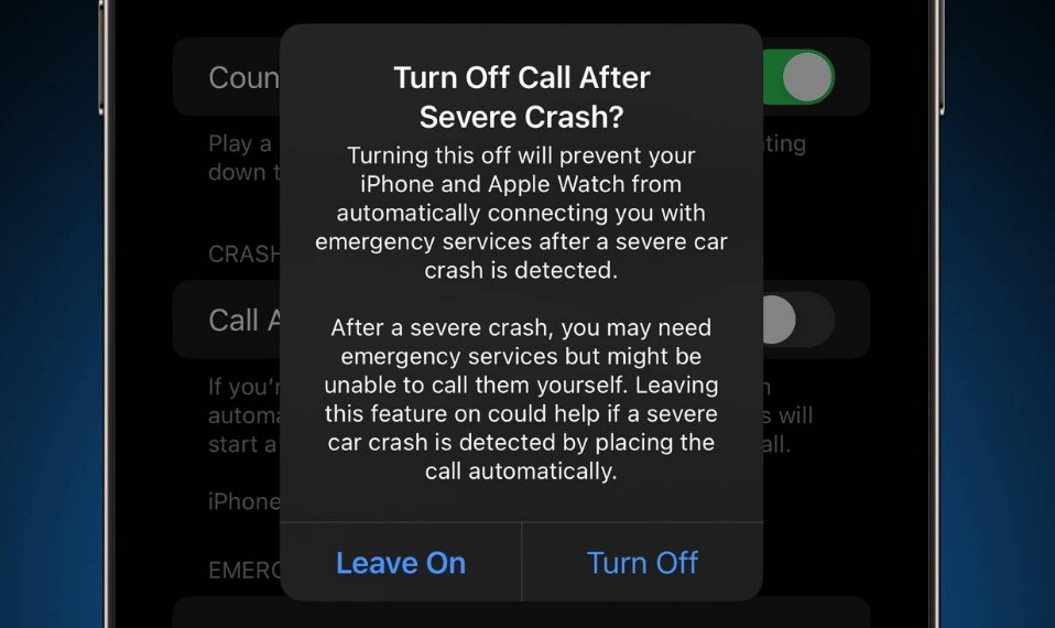 漠河苹果14维修分享 iPhone 14 和 Apple Watch 上关闭崩溃检测 