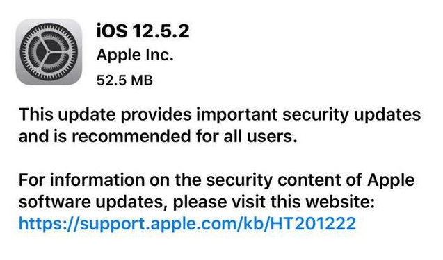 漠河苹果手机维修分享iOS12.5.2发布，建议所有老苹果用户安装 